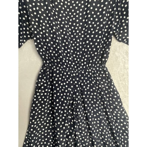 Vtg Pellini 3/4 Sleeve Blue Spotted Midi/maxi Dress Sz 8 Von Bromlett - Picture 2 of 12